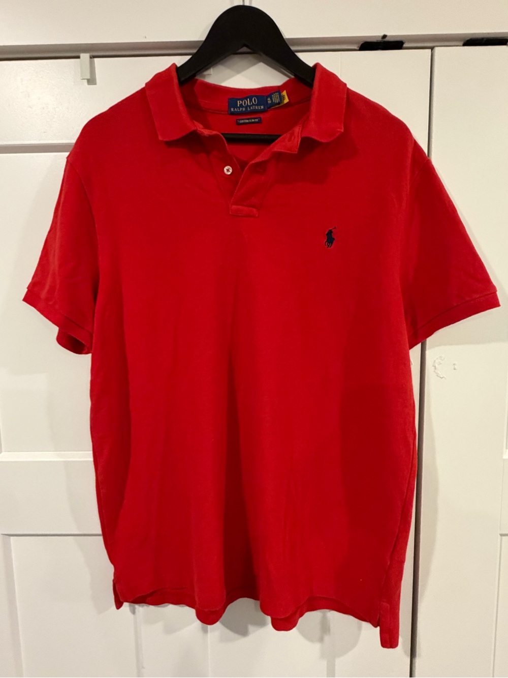 Ralph Lauren Polo Shirt in Bright Red with Navy Pony